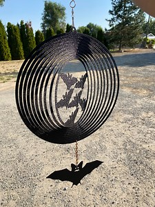 Black Bat Halloween Wind Spinner With Bat Stabilizer, Halloween Decoration, Spooky Bat Decor, Porch and Garden Decor Metal Art - Etsy