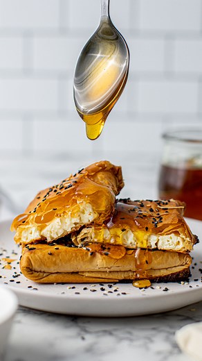 Salty, Sweet and and crispy! Google 'Scran Line Honey Feta' for this delicious recipe! perfect as an apterizer or even cheese board! | The Scran Line