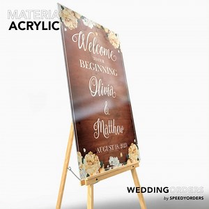 Welcome to our Beginning Wedding Sign - Custom Wedding Signs - Rustic Wedding Reception Sign - Brown Wedding Reception Poster