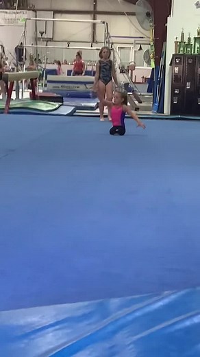 Working on getting those arms straight to add a backhand spring in her routine. #paigesjourney #gymnastics #backhandspring #gymnast #adaptiveathlete