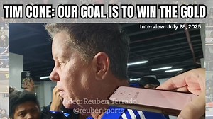 1.2K views | Tim Cone talks about Gilas Pilipinas' goal in the FIBA Asia Cup 2025: "Our goal is to win the gold medal" | Reuben Terrado | Facebook