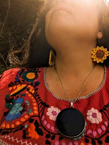 Tezcatl - Obsidian Mirror, Obsidian Necklace, 2 Inch Mirror, Tezcatlipoca, Divination Tool, Ceremonial Tool, Smokey Mirror, Nahualism, Danza - Etsy