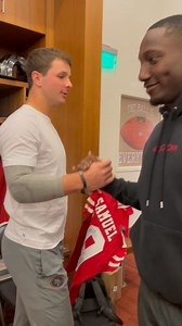 218K views · 3.3K reactions | Last year, Deebo Samuel was seen giving Brock Purdy a red signed jersey. This year, it was the white version he gave out. #49ers #49ersnews #49ersFaithful #SanFrancisco49ers #NFL #NFLfootball #NFCWest #NFC #football #49ersFootball #49ersRumors #LevisStadium #deebo #deebosamuel #brockpurdy | Jennifer Lee Chan | Facebook