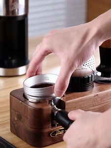 Espresso Coffee Distributor 58mm - Adjustable Depth Espresso Leveler Compatible with 58mm Portafilter, Coffee Leveler Espresso Distributor Tool with Wood Lid