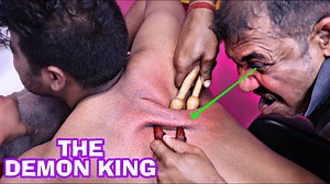 Asim the demon king doing ASMR massage with satisfying neck crack, spine crack,back bone adjustment | Home ASMR clinic
