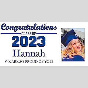 Copy King Large Class of 2025 Graduation Banner, Custom Photo Personalized - 24" x 48"