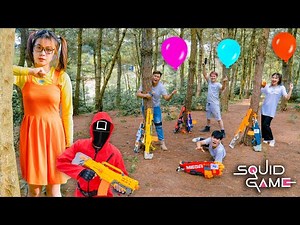 Nerf War Squid Game | Life And Death Round With Nerf Pistols