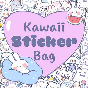 Kawaii STICKER Bag! Super Cute Stickers for Your Laptop, Tablet, or Stationery. Sweet Kawaii Bears, Bunnies, and More in Pastel Colors! - Etsy