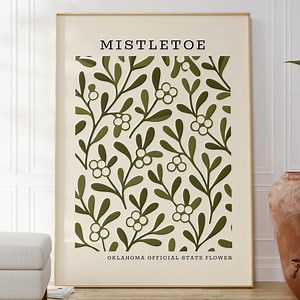 Oklahoma State Flower Art Print – Mistletoe| Digital Download - Etsy
