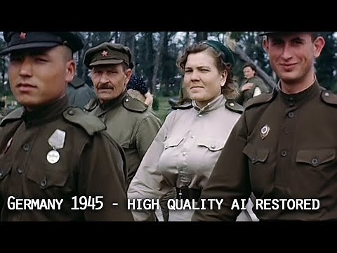 Soviets and Americans take over Berlin in 1945 - AI restored film material