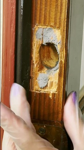 Repairing a Damaged Wood Door with Epoxy Putty #shorts