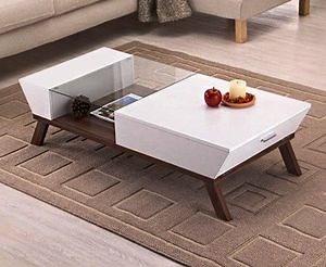 [Hot Item] Artisan Handcrafted Teak Root Coffee Table with Natural Finish Scandinavian Nordic Style Birch Plywood Coffee Table with Drawer