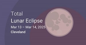 March 14, 2025 Total Lunar Eclipse in Cleveland, Ohio, USA