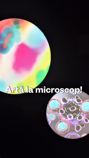 溺✨Artă la microscop! Microorganismele, pe care le asociem de obicei...