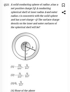 Q21: A solid conducting sphere of radius a has a net positive c... | Filo