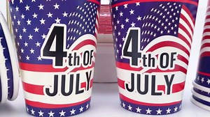 4th of July Party Supplies, Patriotic American Flag Plates and Napkins, Patriotic Party Plates, Cups, Napkins and Cutlery Patriotic Party Decorations for 4th of July, Independence Day Serves 24