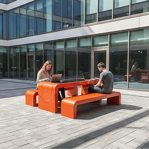 [Hot Item] Modern Smart Solar Garden Bench with Bluetooth and USB Charging