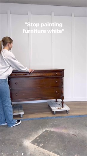 “Stop painting furniture white”… deal 🙌🏻 comment “DRESSER” for a list of everything I used on this furniture flip! #diy #furnituredesign #thriftstorefinds | Salvaged By Sammie