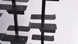 Commercial Shoe Store Display Rack, 19.69x15.75x59.06in Retail Boutique Shoe Display Shelf, Holds 18 Pairs Commercial Free Standing Shoe Shelf, 7.87in Tier Spacing, 4 Adjustable Feet, Black