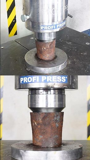 Shoving a Huge Shaft into a Tiny Hole – Will It Fit? 😳🔩💥 #hydraulicpress #fail #satisfying