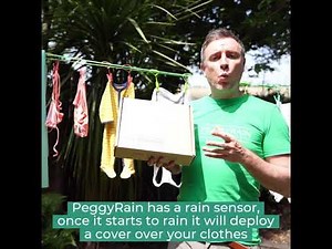 PeggyRain Clothesline rescues your washing from the rain. As seen on TV RTE The Late Late Show. Made in Ireland