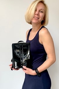 Black Patent Leather Mini Backpack: Structured Handbag Purse - Etsy