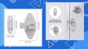 Uonlytech Stainless Steel Sliding Bolt Door Lock 4.60 Inch Heavy Duty Security Latch Waterproof for Bathroom and Industrial Sliding Doors