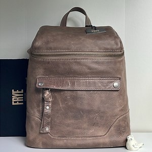 Frye Melissa Leather Zip Backpack Gray Retail $358