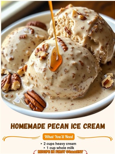 This Homemade Pecan Ice Cream is Silky, Creamy, Nutty, and deeply satisfying! 🍨🌰 and yes, it’s ridiculously addictive. You've been warned. 😅🍦 🧂 Ingredients: ▸ 2 cups heavy cream ▸ 1 cup whole milk ▸ ¾ cup brown sugar...👇💬 #PecanIceCream #HomemadeFrozenDessert #SouthernSweetTreat | Easy Trending Recipes