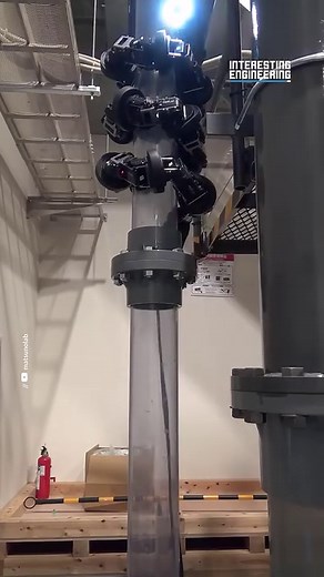 2M views · 10K reactions | Robot snake climbs on tubes and trees by mimicking the mechanism of real snakes. | Interesting Engineering | Facebook