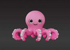 Flexi Octopus - Cute Print-in-Place Fidget Toy