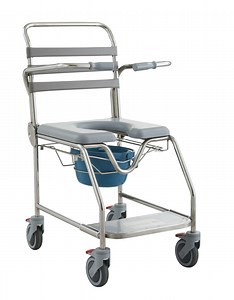 [Hot Item] Bariatric Stainless Steel Commode Shower Chair, Seat Width 46cm and 51cm Optional