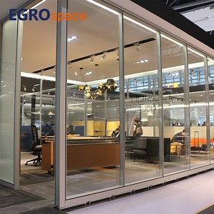 [Hot Item] Egrospace Movable Partition Wall Office Interior Glass System Intelligent Designs Furniture Glass Office Partition