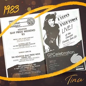 1.1K views · 55 reactions | For Houston Gay Pride Week in 1983, Tina Turner performed for the beautiful celebration, themed as a week of Unity Through Diversity. #TINABroadway #TBTina | Tina Broadway | Facebook