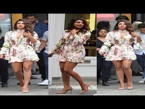 Priyanka Chopra displays her tanned & toned legs in floral dress
