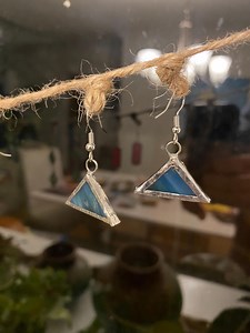 Triangular Stained Glass Earrings - Etsy