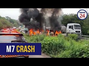 WATCH | Fiery crash on Durban’s M7 kills one, injures scores
