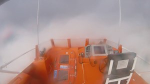 At 9.20am on Saturday 21st October, during storm Brian, Tenby’s RNLI all-weather lifeboat Haydn Miller was launched following a report that somebody had been washed off the rocks by the large swell at Skrinkle. The volunteer crew made best speed to Skrinkle through huge seas, whilst being buffeted by 65mph gusts. Once on scene, the lifeboat got as close as was safely possible in the huge swell and began to perform a search between Skrinkle and Lydstep, whilst Coastguard teams searched from the c