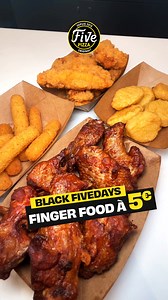 💥 Craquez pour 8 finger foods 🍗 (chicken nuggets, chicken wings, mozza sticks) ou 3 maxi tenders à seulement 5 € 😮 ! C’est uniquement chez Five Pizza Original 📍✨ ! Soyez nombreux 🤩 ! Dans les restaurants participants. Conditions de l’offre disponibles dans la bio. #BlackFiveDays #Jour2 #FivePizzaOriginal #Pizza #PizzaLover #RollZ #Food #Foodie #FoodLover | Five Pizza Original Off
