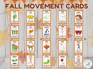 Fall Movement Cards: 40 Fun Action Activities (printable) - Etsy UK