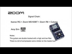 Zoom MS-100BT High Gain / Metal Amp Test - Direct Recording