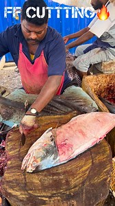 KASIMEDU 🔥 SPEED SELVAM | BIG SKIN TREVALLY FISH CUTTING VIDEO FF CUTTTING 🔪 | Fire Fish Cutting