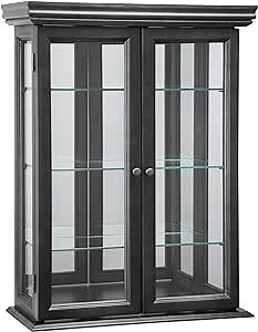 Design Toscano Country Tuscan Hardwood Wall Curio Cabinet: Ebony Black Finish