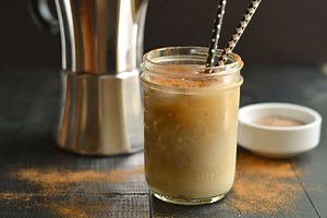 How many calories in a small iced caramel macchiato with almond milk?