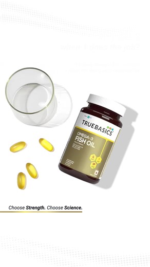 Get 525 mg EPA and 375 mg DHA in every softgel — clinically backed omega-3s to strengthen your heart, protect your joints & support brain health every day. | TrueBasics