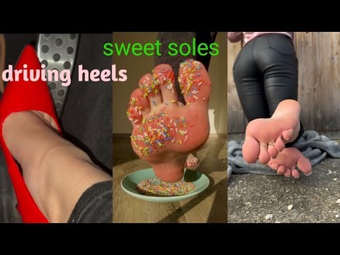 Best women driving heels barefoot life style pink soles poses USA