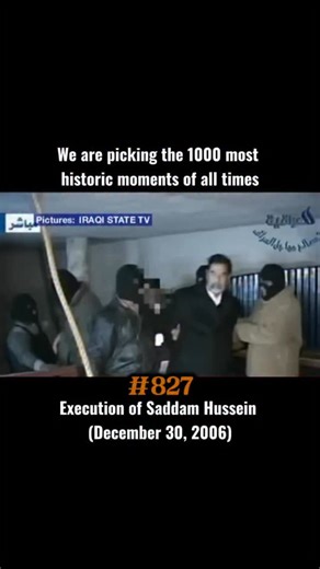The Moment of History on Instagram: "Saddam Hussein, the former president of Iraq, was executed on 30 December 2006. Saddam was sentenced to death by hanging, after being convicted of crimes against humanity by the Iraqi Special Tribunal for the Dujail massacre—the killing of 148 Iraqi Shi’itesin the town of Dujail, in 1982, in retaliation against an attempt on his life. The Iraqi government released an official video of his execution, showing him being led to the gallows, and ending after the h