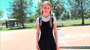 Teen Sharlotte cutie in pigtails fresh new hd porn