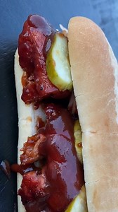 Here’s how to make a McRib sandwich using....wait for it....real ribs ​💪​ #tip ​👉​ Start with some baby backs. After you remove the membrane, score the side of each bone. This will help later ​😉​ ​I rubbed them with my Spiceology Pk and @sasquatchbbq Erubtion. Smoke them at 250F for 3 hours. Slice each rack into 2-3 pieces, depending on the size of your rolls ​🔪 Place them in a pan with your favorite BBQ sauce. Cover and cook them for another 60-90 minutes ​⏱️​ Remove them from the smoker, a