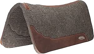 Weaver Leather Contoured Jute Wool Blend Felt Saddle Pad, 30"x30",Black/Gray